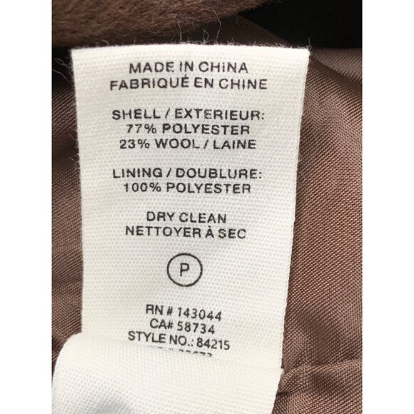 Avec Les Filles Double Breasted Brown Midi Trench Coat S Wool Blend RU10376 NWT - Picture 4 of 12